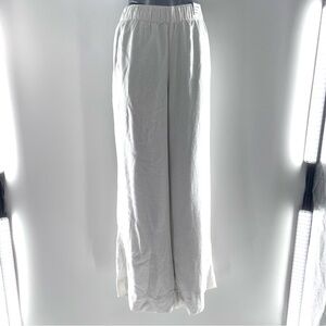 Abercrombie & Fitch White Linen Blend Wide Leg Pants w/ Front Pockets-Size XL